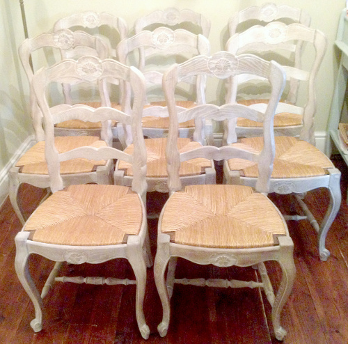 set of 8 old french chairs